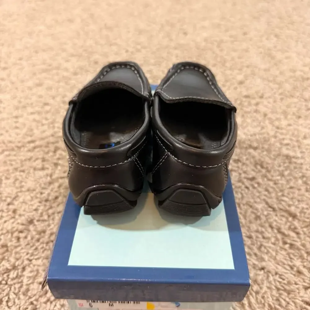 Josmo Boys Black Slip‎ On Dress Shoes Loafers Toddler Size 6 Formal EUC